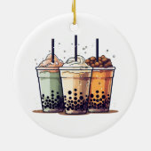 Het leven is kort, drink de boba keramisch ornament (Achterkant)