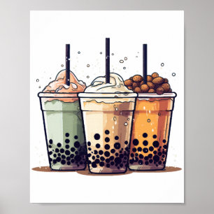 Het leven is kort, drink de boba poster