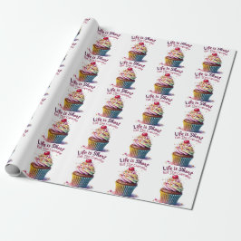 Het leven is kort, eet de cupcake - grappig en zoe cadeaupapier