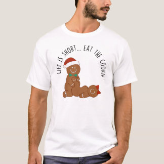 Het leven is kort, eet de koek peperkoek t-shirt
