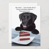 Het leven is kort, eet de taart - Black Lab Kaart (Voorkant / Achterkant)
