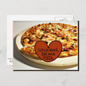 Het leven is kort. Eet meer Pizza, Briefkaart (Voorkant / Achterkant)