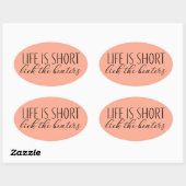 Het leven is kort geleden dat de Beaters bakken Ovale Sticker (Vel)