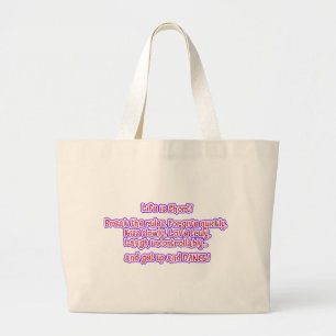 Het leven is kort grote tote bag
