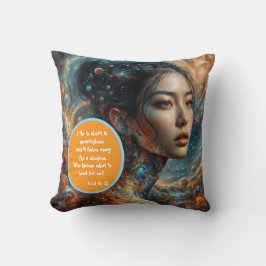 Het leven is kort, het universum is kunst met de v kussen