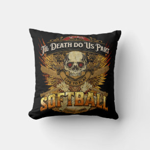 Het leven is kort - leef om softball te spelen kussen