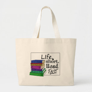 Het leven is kort. Lees snel. Grote Tote Bag