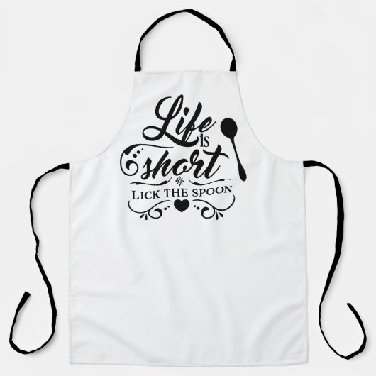Het leven is kort, Lick the Spoon" Schort (Voorkant)