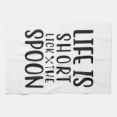 Het leven is kort Lick the Spoon Theedoek (Horizontaal)