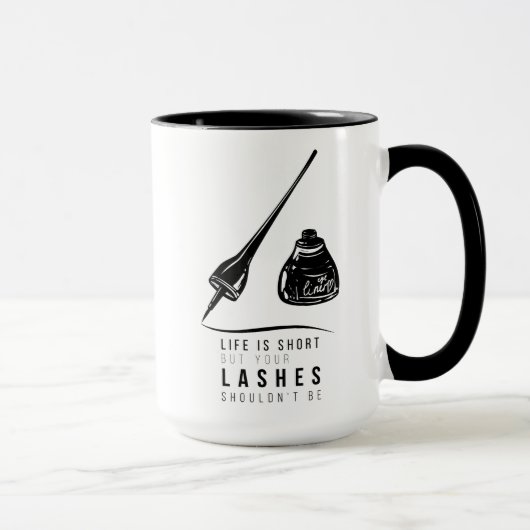 Het leven is kort, maar je moet niet weg mok (Rechts)