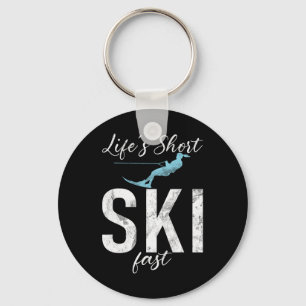 Het Leven Is Kort Ski Snel Waterskiën Sleutelhanger