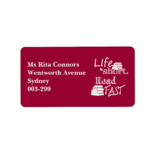 Het leven is kort, snel lezen etiket