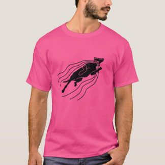Het leven is kort. Zwemmen met je hond! Black Dog T-shirt