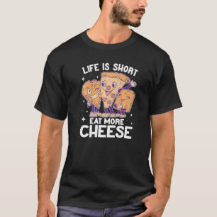 Het leven is Korte pizza grappig voor mannen goudk T-shirt