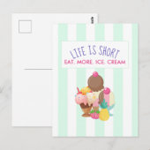 Het leven is korter dan eten meer ijskap briefkaart (Voorkant / Achterkant)