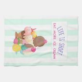 Het leven is korter dan eten meer ijskap theedoek (Horizontaal)