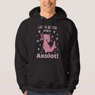 Het leven is leuker met een axolotl, leuk kawaii-o hoodie