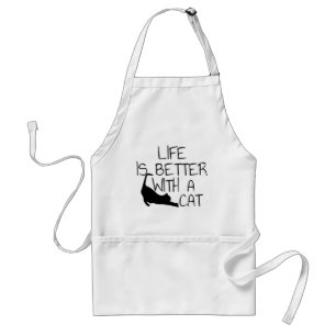 Het leven is leuker met een kat standaard schort