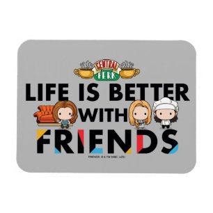 Het leven is leuker met FRIENDS™ Chibi-illustratie Magneet