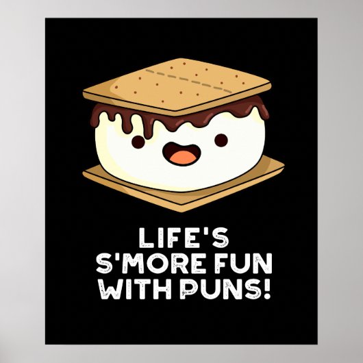 Het leven is leuker met Puns Funny Food Pun Dark B Poster (Voorkant)