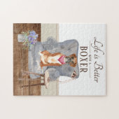 Het leven is met een boxer legpuzzel (Horizontaal)