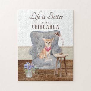 Het leven is met een Chihuahua Jigzaag Puzzle Legpuzzel