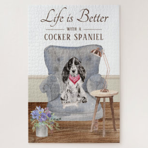 Het leven is met een kakkerspaniel legpuzzel