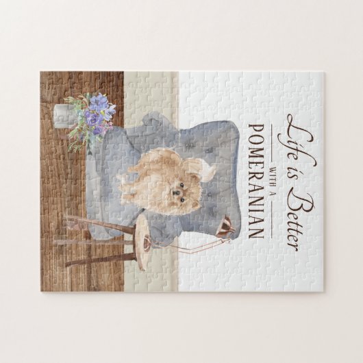 Het leven is met een POMERANSE puzzel Legpuzzel (Horizontaal)