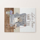 Het leven is met een SHIH TZU Jigzaag Puzzle Legpuzzel (Horizontaal)