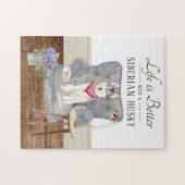 Het leven is met een SIBERIAN HUSKY-puzzel Legpuzzel (Horizontaal)
