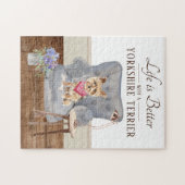 Het leven is met een YORKSHIRE TERRIER Jigzaag Puz Legpuzzel (Horizontaal)