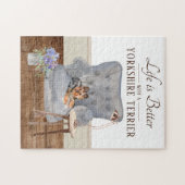 Het leven is met een YORKSHIRE TERRIER Jigzaag Puz Legpuzzel (Horizontaal)
