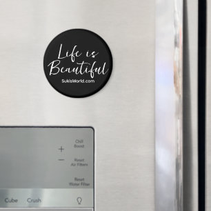 Het leven is mooi Black Brand Blog Website Magneet