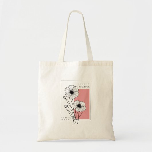 het leven is mooi, bloemenkunst Acrylmuurkunst Tote Bag (Voorkant)