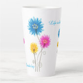 Het leven is mooi en heeft een gezegende dagbloem latte mok (Voorkant)