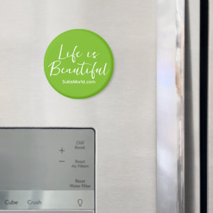 Het leven is mooi groen merk blog website magneet