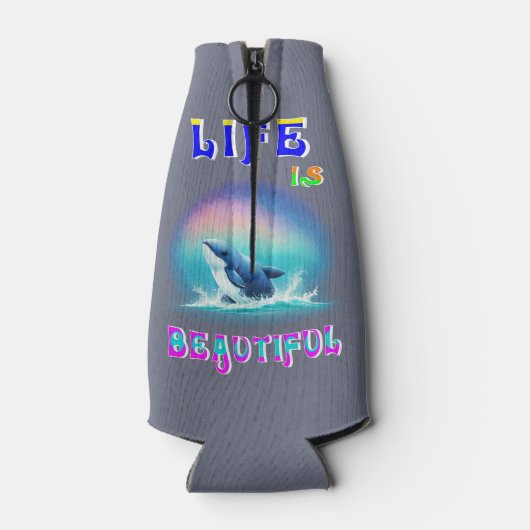 Het leven is mooi Hermanus Afrika September Whale Flesjeskoeler (Achterkant)