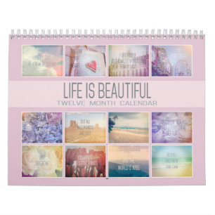 Het leven is mooi Inspirerend Pastel foto's Kalender