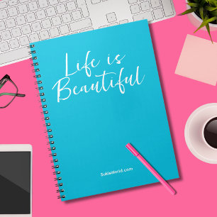 Het leven is mooi Turquoise Business Blog Brand Notitieboek