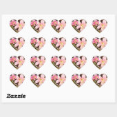 HET LEVEN IS MOOIE roze lelies hart stickers (Vel)