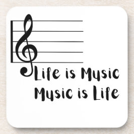 Het leven is muziek, muziek is leven bier onderzetter