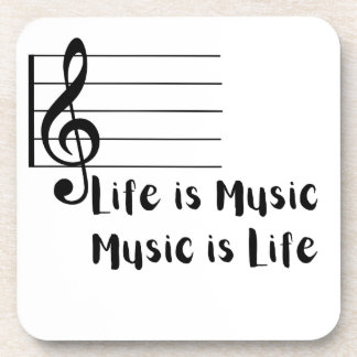 Het leven is muziek, muziek is leven bier onderzetter