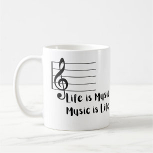Het leven is muziek, muziek is leven koffiemok