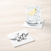 Het leven is nu vierkante kartonnen onderzetter (Insitu)