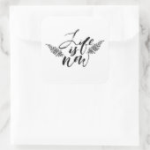 Het leven is nu vierkante sticker (Tas)