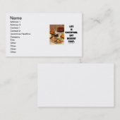 Het leven is onzeker. Eet eerst het dessert. Visitekaartje (Voorkant / Achterkant)