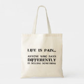 Het leven is pijn tote bag (Achterkant)