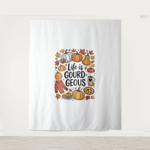 Het leven is pompoen-Herfst Wandkleed