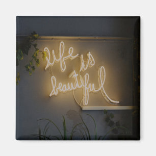 Het leven is prachtig Neon Lights Magneet