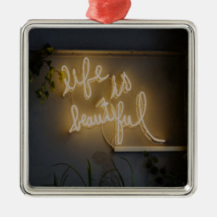 Het leven is prachtig Neon Lights Metalen Ornament